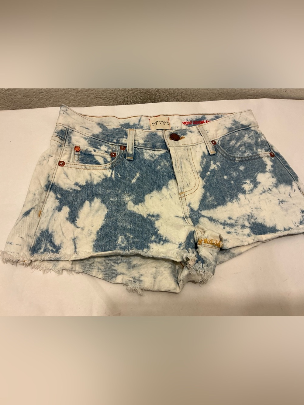 Alice + Olivia White and Blue Tie-Dye You Look Amazing size 25